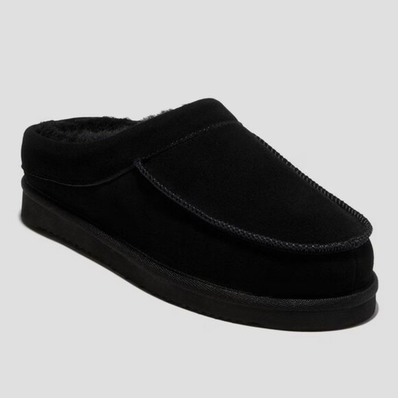 Men's dluxe by dearfoams Lith Slide Slippers Black 9 - Picture 1 of 5